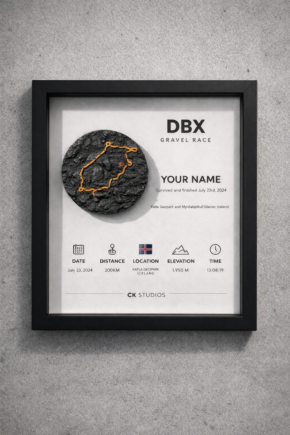 Event Edition personalised route frame